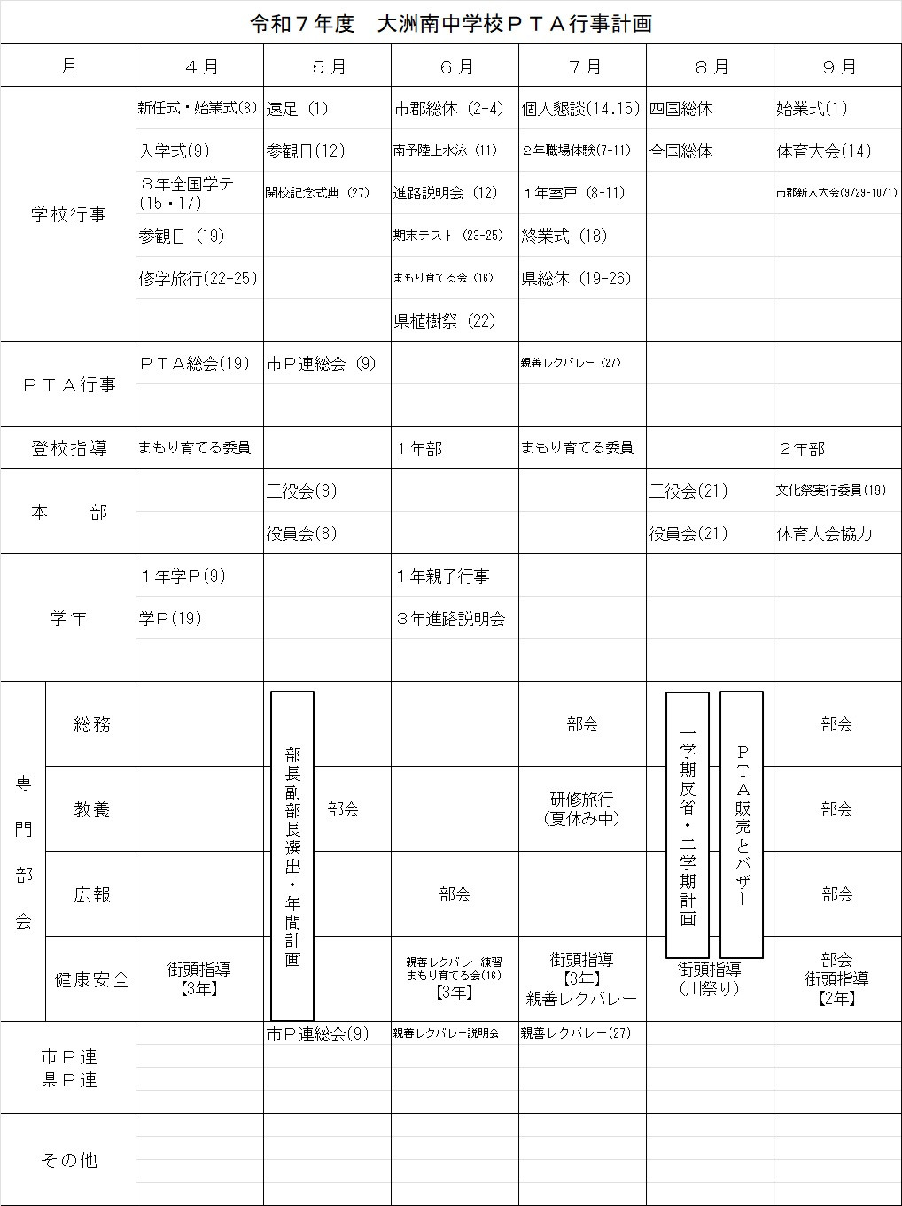 R7 PTA行事①