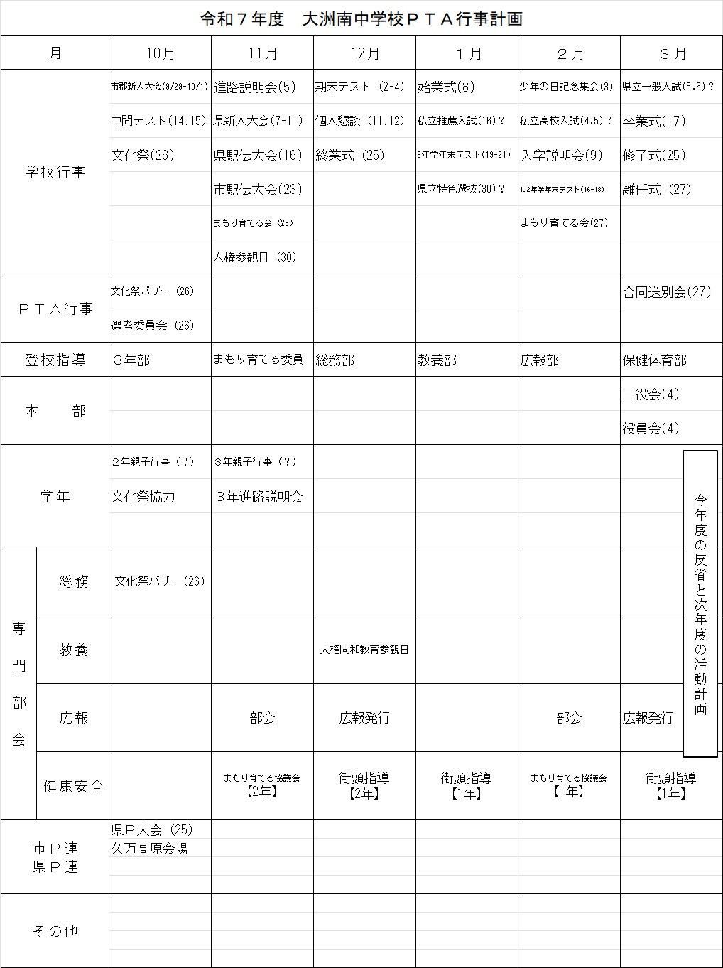 R7 PTA行事②